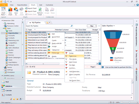 Microsoft DYnamics CRM Outlook integraci�n